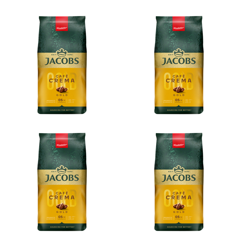 Jacobs Cafe Crema Gold Kawa ziarnista 1 kg X4