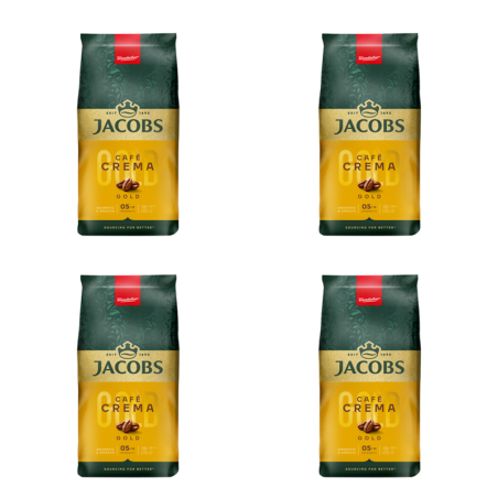 Jacobs Cafe Crema Gold Kawa ziarnista 1 kg X4