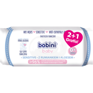 BOBINI BABY Chusteczki nawilżane dla niemowląt i dzieci Sensitive 60szt. 2+1