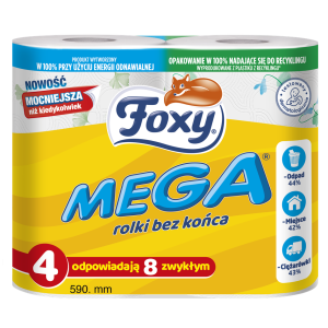 Papier toaletowy Foxy Mega 4 rolki, 3 warstwy