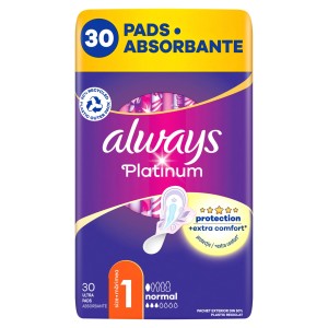 Always Platinum Normal Podpaski ze skrzydełkami, 30 sztuk