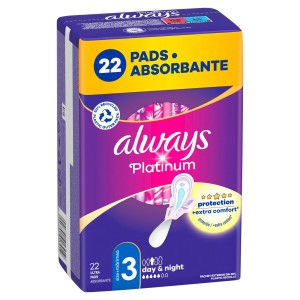 Always Platinum Night Podpaski ze skrzydełkami, 22 sztuk