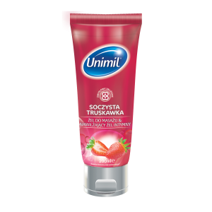 Unimil Żel do masażu & nawilżający żel intymny soczysta truskawka 200 ml