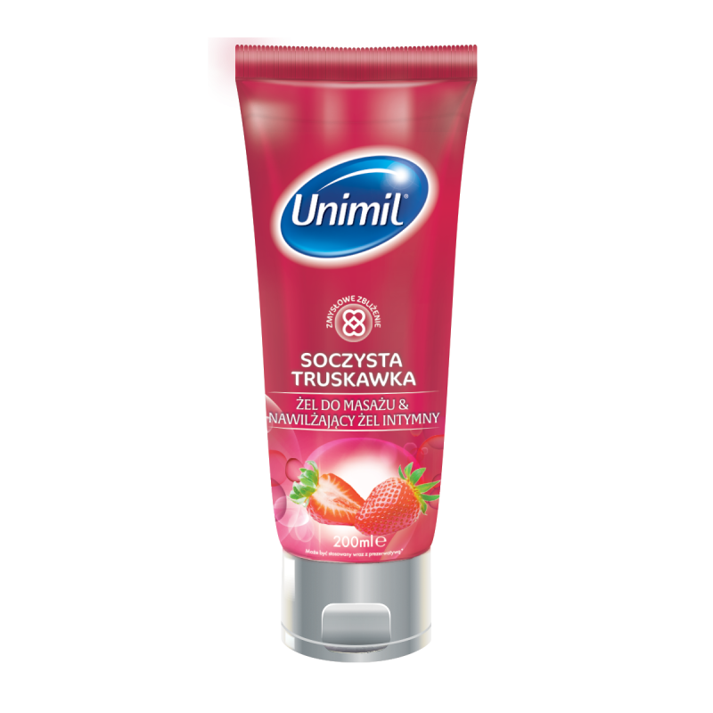 Unimil Żel do masażu & nawilżający żel intymny soczysta truskawka 200 ml