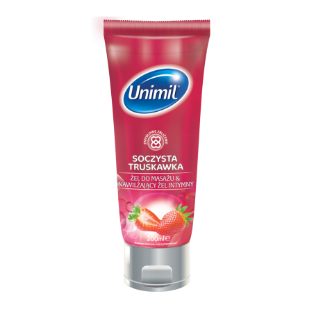 Unimil Żel do masażu & nawilżający żel intymny soczysta truskawka 200 ml