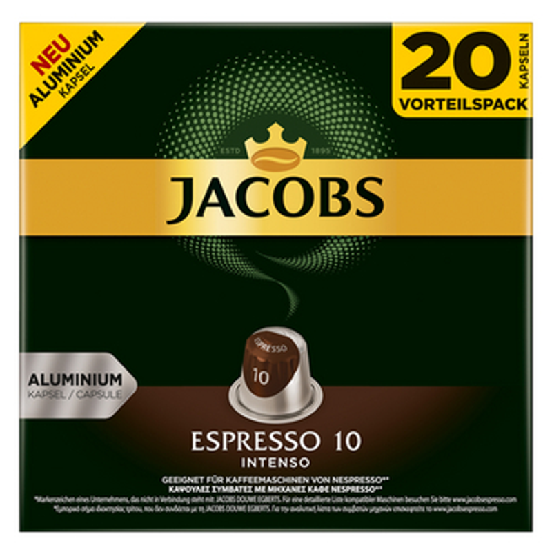 Jacobs Espresso Intenso 10 Kawa mielona w kapsułkach 20szt, 104g