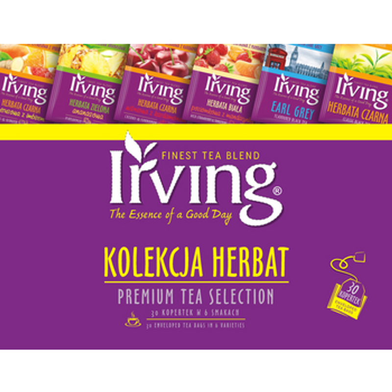 Irving Premium Tea Selection Kolekcja 6 herbat 30 torebek 47,5 g (25x1,5 g + 5x2 g)