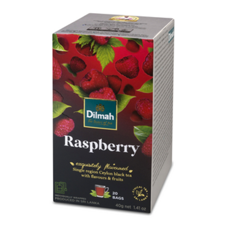 Dilmah Raspberry Flavoured Ceylon Black Tea 20x2 g