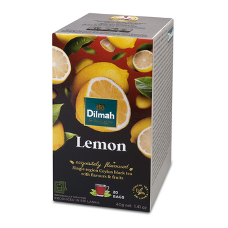 Dilmah Lemon Ceylon Black Tea Czarna Herbata Cejlońska Cytrynowa 20 Torebek