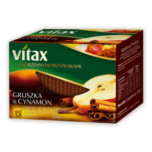 Herbata Owocowa VITAX Gruszka & Cynamon Korzenna Jesienno Zimowa 15 Torebek