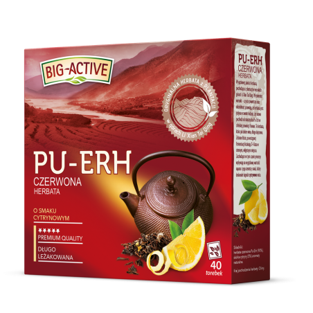 Big-Active - Pu-Erh - Herbata czerwona o smaku cytrynowym (40tb x1,8g)