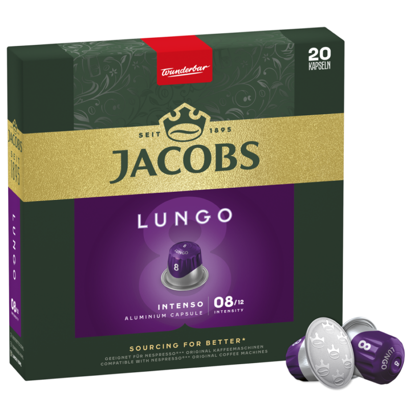 Jacobs Lungo Intenso 8 Kawa mielona w kapsułkach 20 szt, 104 g