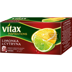 Herbata Owocowa Vitax Inspirations Limonka & Cytryna Ekspresowa 20 Torebek