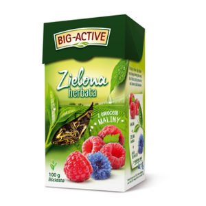 Big-Active Herbata zielona z owocem maliny 100G