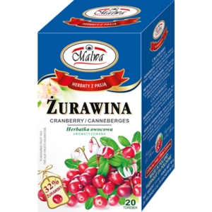 Malwa Herbata owocowa aromatyzowana żurawina 20x2g