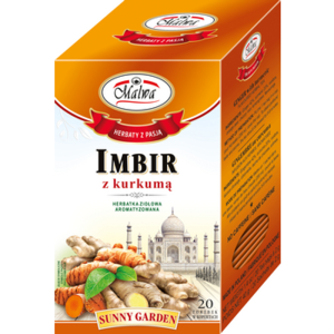 Malwa Sunny Garden Imbir z kurkumą herbatka ziołowa aromatyzowana 40 g (20 x 2 g)