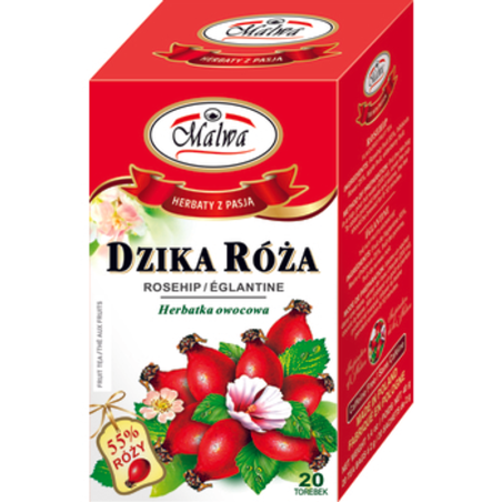 Malwa Herbata owocowa aromatyzowana dzika róża 20x2g