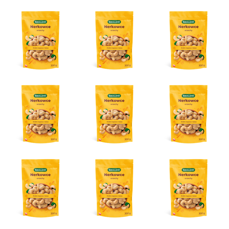 Orzechy Nerkowca Całe Łuskane Zdrowe Tłuszcze - Nerkowce 300g Bakalland X9