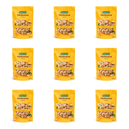 Orzechy Nerkowca Całe Łuskane Zdrowe Tłuszcze - Nerkowce 300g Bakalland X9