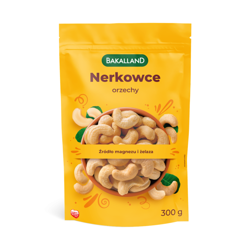 Orzechy Nerkowca Całe Łuskane Zdrowe Tłuszcze - Nerkowce 300g Bakalland