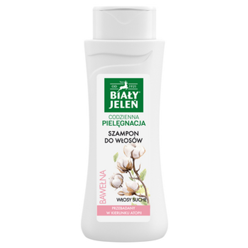 Biały Jeleń szampon do włosów suchych z czystą bawełną 300ml