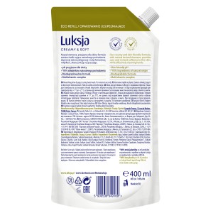 Luksja Creamy & Soft Kremowe mydło w płynie Oliwka i Jogurt 400 ml opakowanie uzupełniające