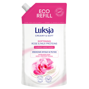 Luksja Creamy & Soft Kremowe mydło w płynie Róża i Proteiny mleka 400 ml opakowanie uzupełniające