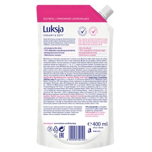 Luksja Creamy & Soft Kremowe mydło w płynie Róża i Proteiny mleka 400 ml opakowanie uzupełniające