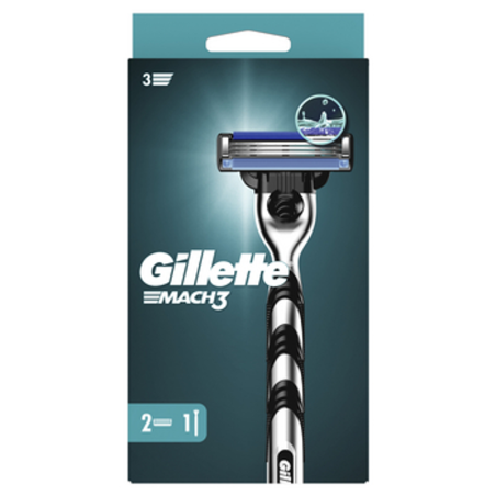 Gillette Mach3 Rączka maszynki do golenia + 2 ostrza wymienne