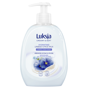 Luksja Creamy & Soft Kremowe mydło w płynie Len i Mleczko ryżowe 500 ml