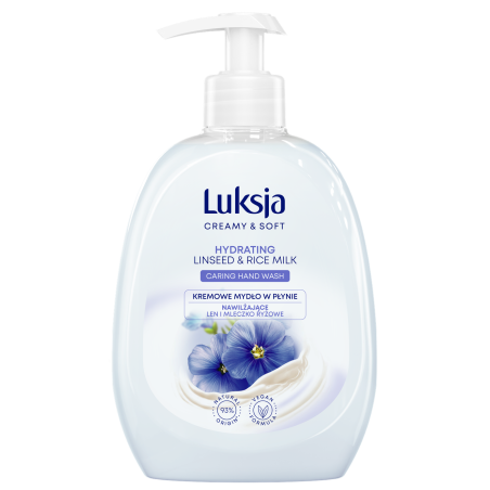 Luksja Creamy & Soft Kremowe mydło w płynie Len i Mleczko ryżowe 500 ml
