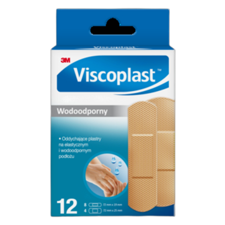 Viscoplast™ Wodoodporny, zestaw plastrów, 2 rozmiary, pudełko/12 szt.