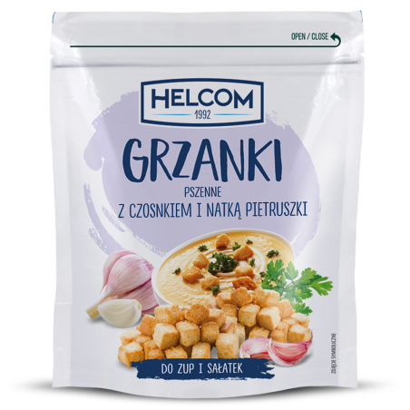 Grzanki pszenne z czosnkiem i natką pietruszki 100 g HELCOM