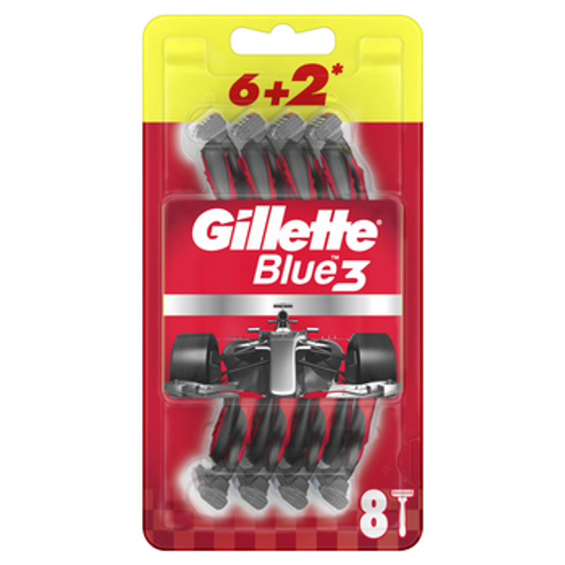 Gillette Blue3 Jednorazowe maszynki do golenia dla mężczyzn, 6+2 sztuki