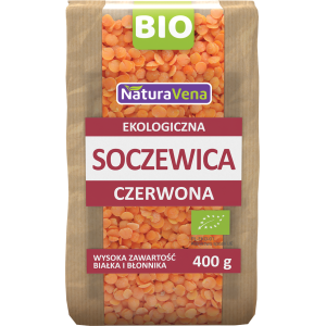 NATURAVENA Soczewica czerwona 400g BIO