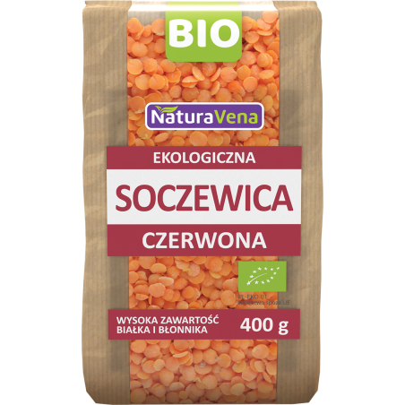 NATURAVENA Soczewica czerwona 400g BIO