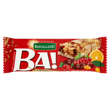 BA! Baton zbożowy żurawina i pomarańcza 40g Bakalland