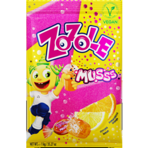 Zozole Karmelki nadziewane musujące (9%) o smaku cytrynowym i o smaku pomarańczowym 1kg