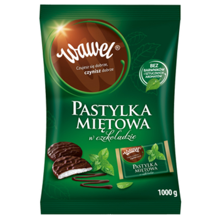 Wawel Pastylka miętowa w czekoladzie 1kg