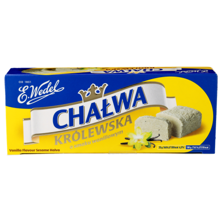 E. Wedel Chałwa Sezamowa Waniliowa - Kostka o Smaku Waniliowym 250g