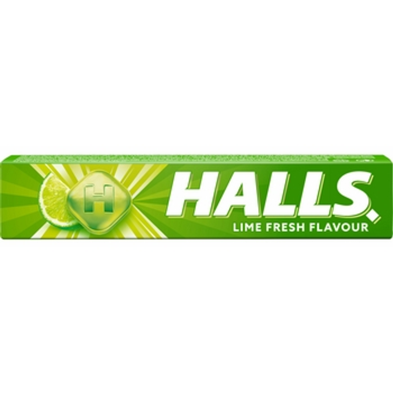 Halls Fresh Lime - Cukierki o Smaku Limonkowym z Witaminą 20szt 33.5g