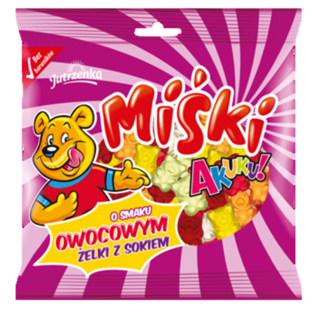 Jutrzenka Akuku! Miśki Żelki o smaku owocowym 90 g