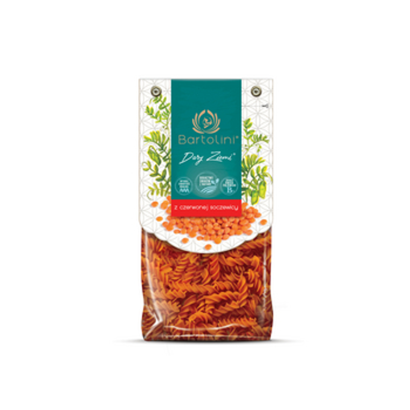 Makaron Bartolini z czerwonej soczewicy 250g świderek nr 2