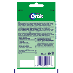 Orbit Spearmint Guma do żucia bez cukru 29 g (21 drażetek)