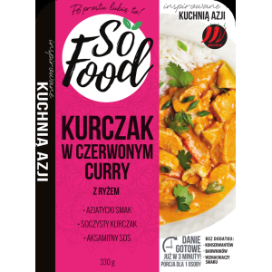 Kurczak w czerwonym sosie curry z ryżem 330 g So Food