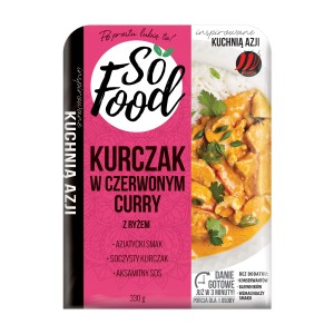 Kurczak w czerwonym sosie curry z ryżem 330 g So Food