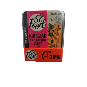Kurczak w czerwonym sosie curry z ryżem 330 g So Food