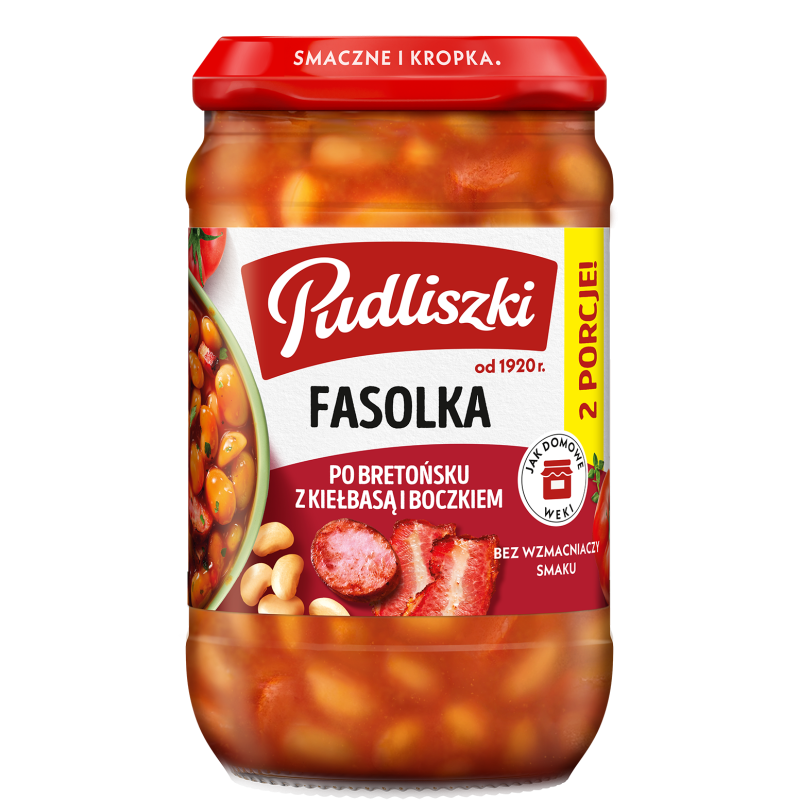 Fasolka po bretońsku z kiełbasą i boczkiem 610g