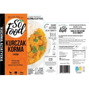 So Food Kurczak Korma z ryżem 330g