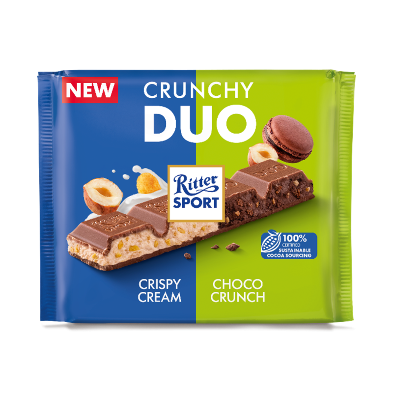 Ritter Sport Czekolada mleczna DUO Crunchy 218g